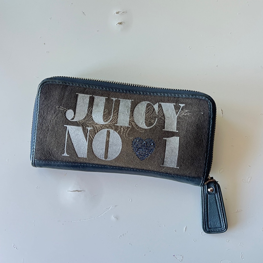Juicy Couture Vintage Wallet with Blue Accents